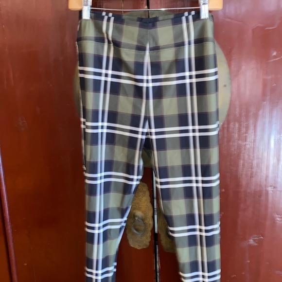 Burberry Tully checkered stretch green leggings - Picture 2 of 10